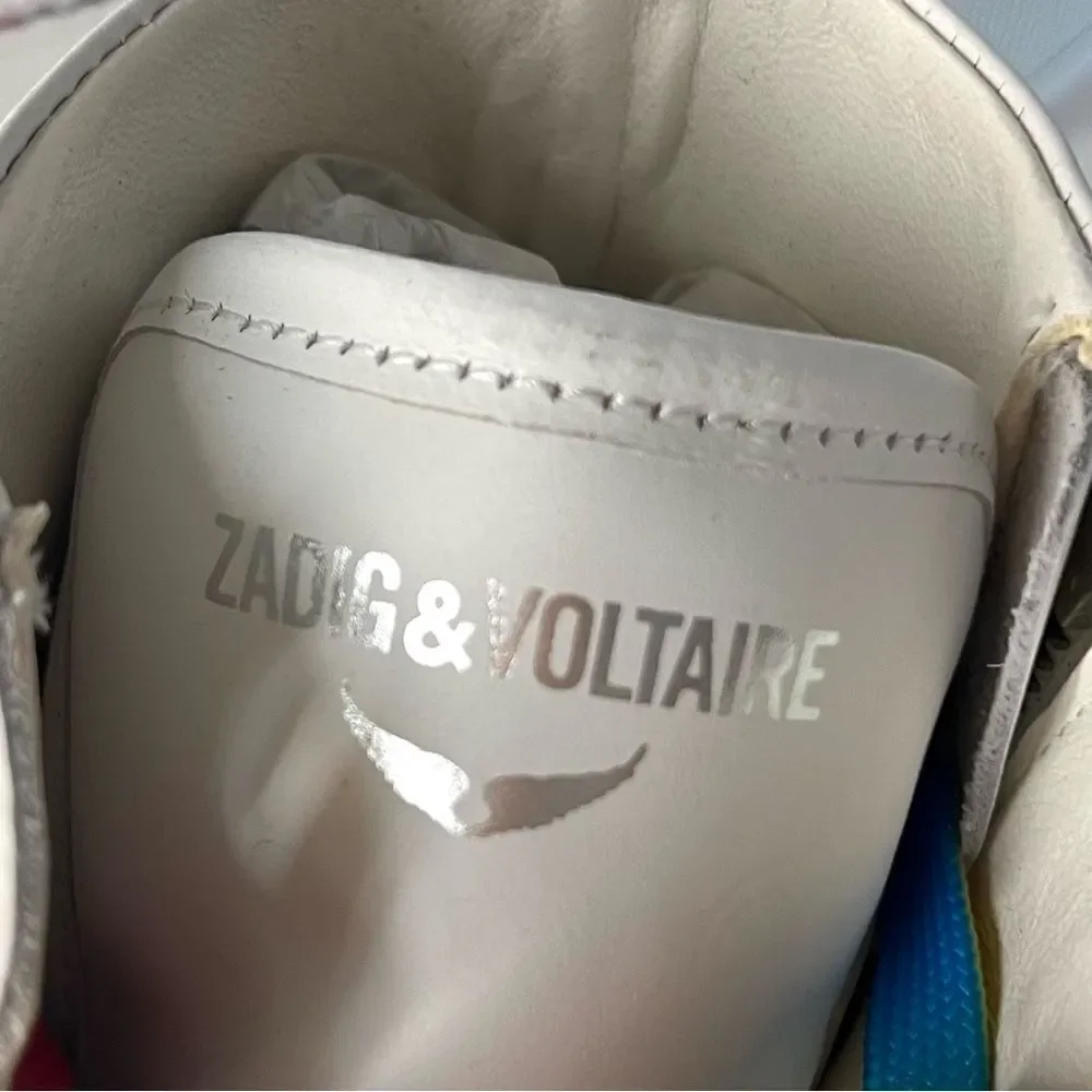 New Zadig &‎ Voltaire Womens High Flash Pride Lightning Bolt Sneakers $498